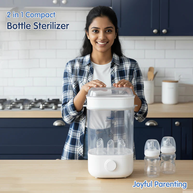 2-in-1 Baby Bottle Steam Sterilizer – Compact & Travel-Friendly