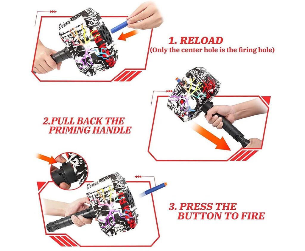 Thor Hammer Dart Blasting Gun with Light