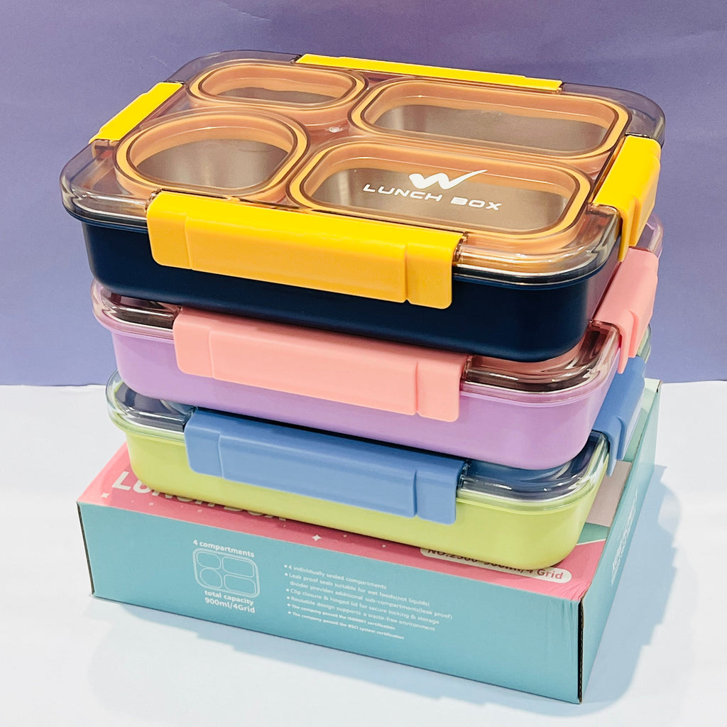Buffet Meal - 4 Compartments 100% Spill Proof Lunchbox (900ml - For Adults/Teenagers)