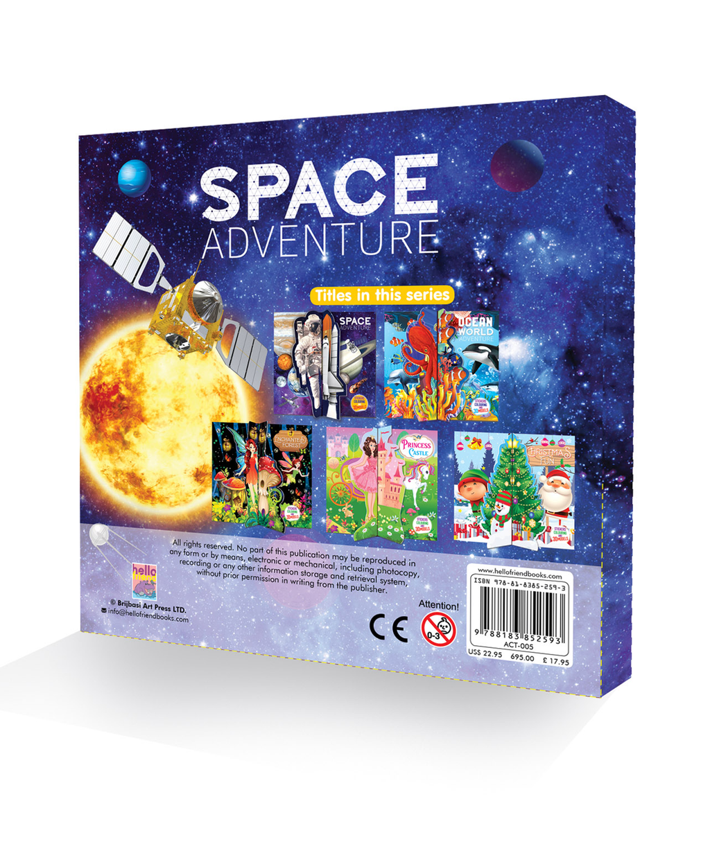 Hello Friend Books 3D Model Activity Set: Space Adventure- Create Your Own Space Model with Stickers and Colouring Sheets