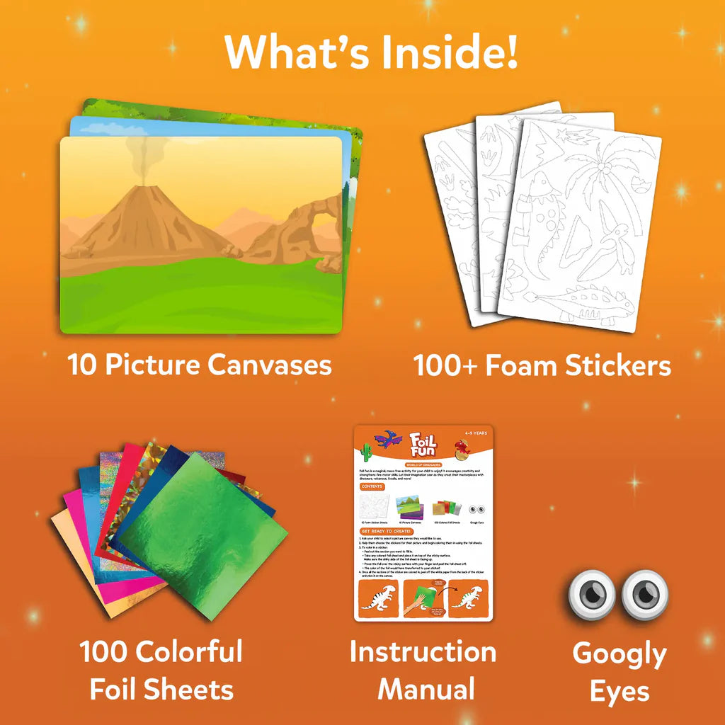 Foil Fun: World Of Dinosaurs | No Mess Art Kit (ages 4-9)