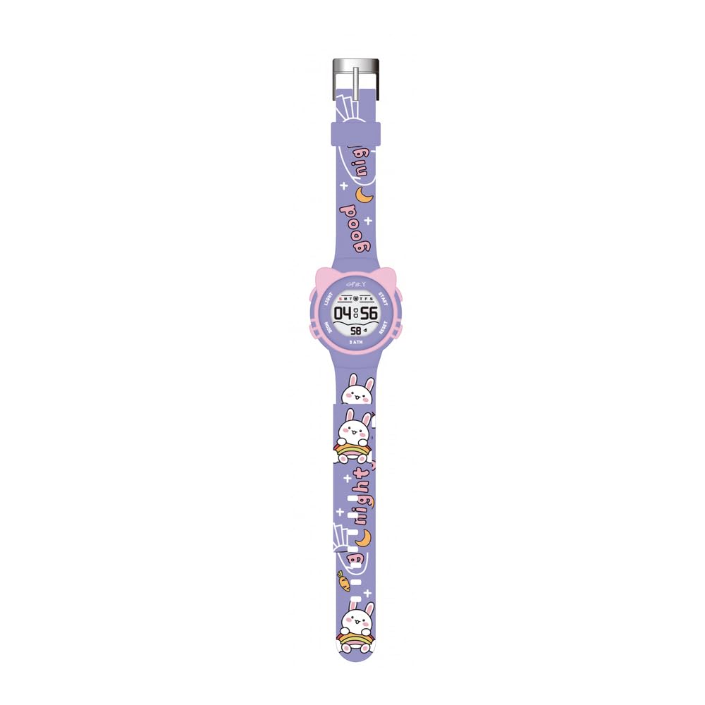 SPIKY Cat Ears Digital Sports Watch for Kids | Multifunctional with Luminous Display & Alarm | Water Resistant & Silicone Strap | Best Birthday Gift Wrist Watches for Girls & Boys | Age 2-14 yrs