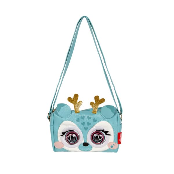 Little Winkling Elf Deer Purse | Interactive Sling Bag for Girls with Blinking Eyes &amp; Music, Kids' Crossbody Bag (Colour - Teal)