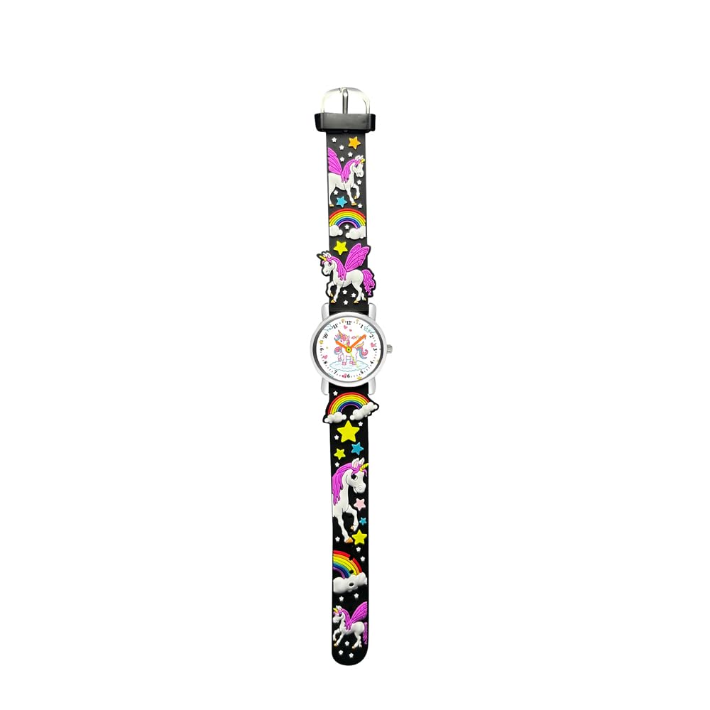 SPIKY Analog Watch for Kids | Unicorn Designer Printed Strap | Water Resistant | Stylish Unisex Best Birthday Gift | Analogue Wrist Watches for Girls & Boys | Age 2-14 yrs