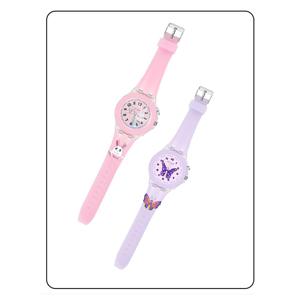 SPIKY Analog Watch for Kids | 3D Cartoon | 7 Multicolor LED Luminous Lights with Silicone Strap | Unisex Best Birthday Gift | Analogue Wrist Watches for Boys & Girls | Age 3-10 yrs