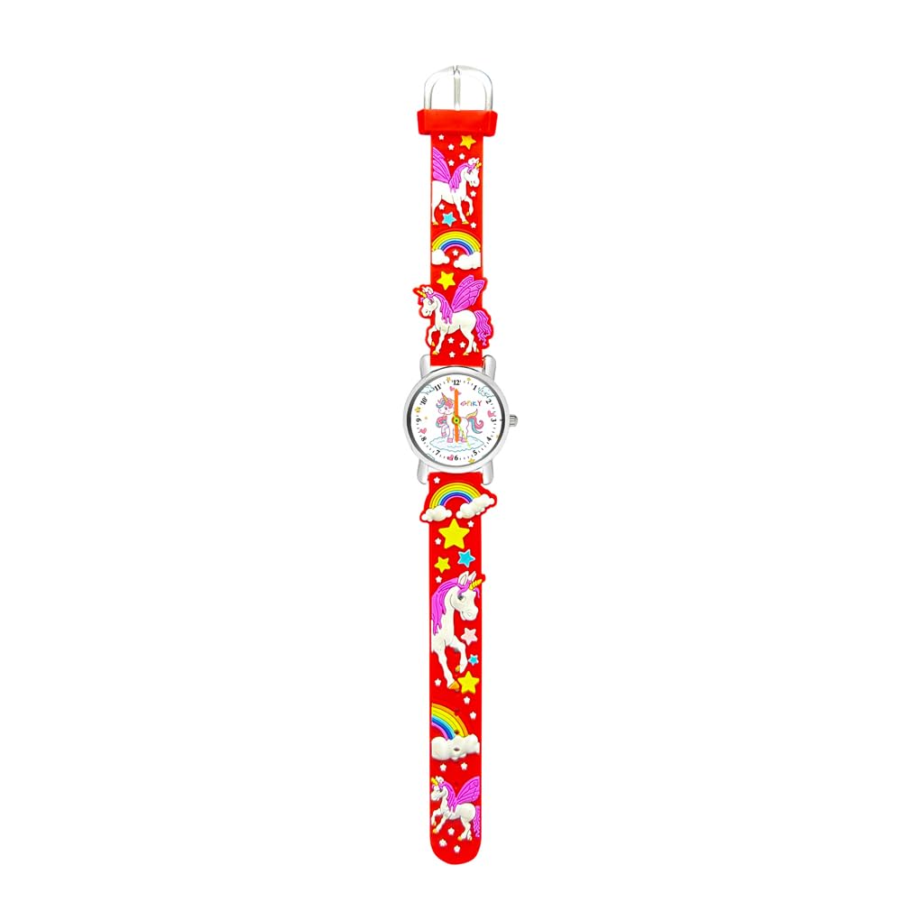 SPIKY Analog Watch for Kids | Unicorn Designer Printed Strap | Water Resistant | Stylish Unisex Best Birthday Gift | Analogue Wrist Watches for Girls & Boys | Age 2-14 yrs