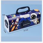 Dream Space Kids Pen&Pencil Box Suitcase style password lock pencil case, Space Theme Design with Astronaut,Blue,Multi-Layer Pencil Box For Kids,Boys,Girls,Stationary Organizer Case,Return Gift