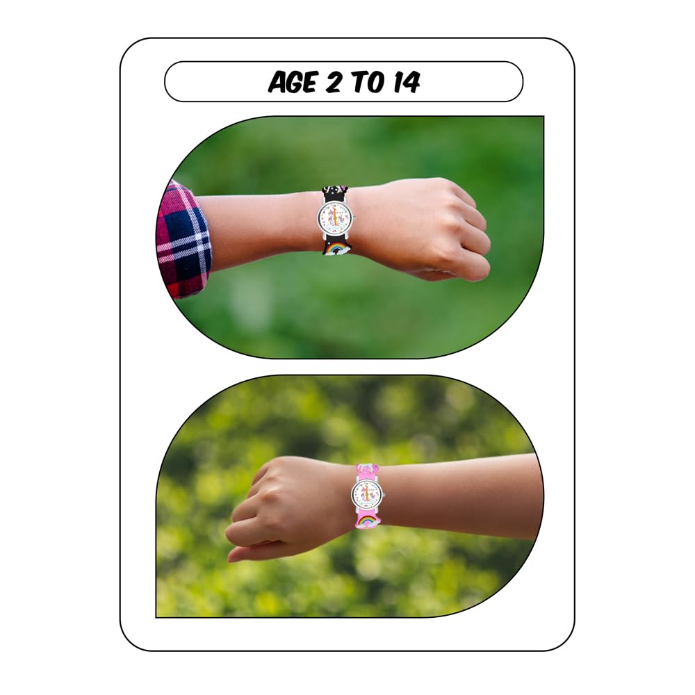 SPIKY Analog Watch for Kids | Unicorn Designer Printed Strap | Water Resistant | Stylish Unisex Best Birthday Gift | Analogue Wrist Watches for Girls & Boys | Age 2-14 yrs
