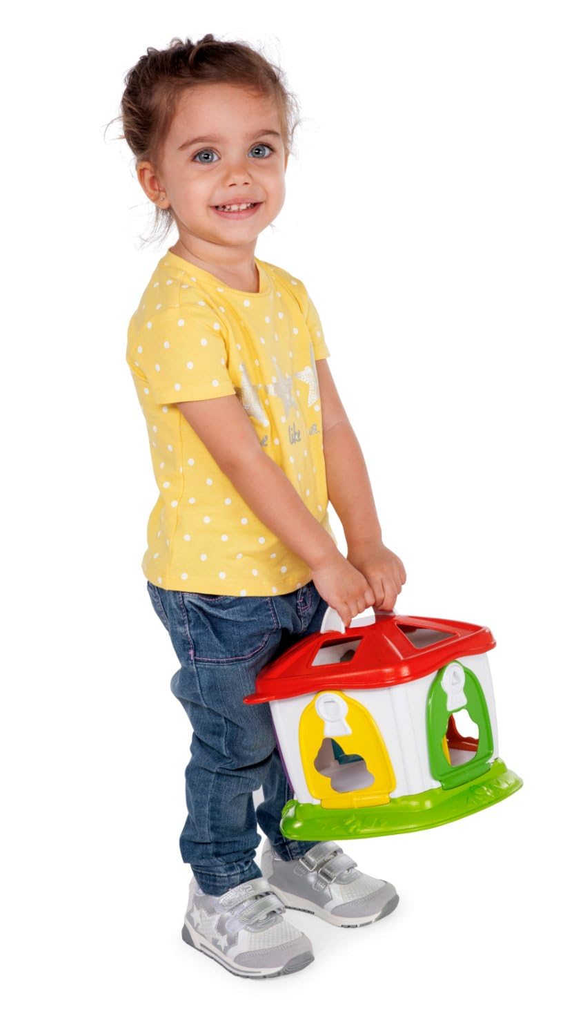 Chicco Animal Cottage| Shape Sorter Toy for 1 to 4 Years|Educational & Fun Toddler Activity Playset with 10 Shapes & 5 Keys|Develops Cognitive Skills & Hand-Eye Coordination|Easy to Carry with Handle