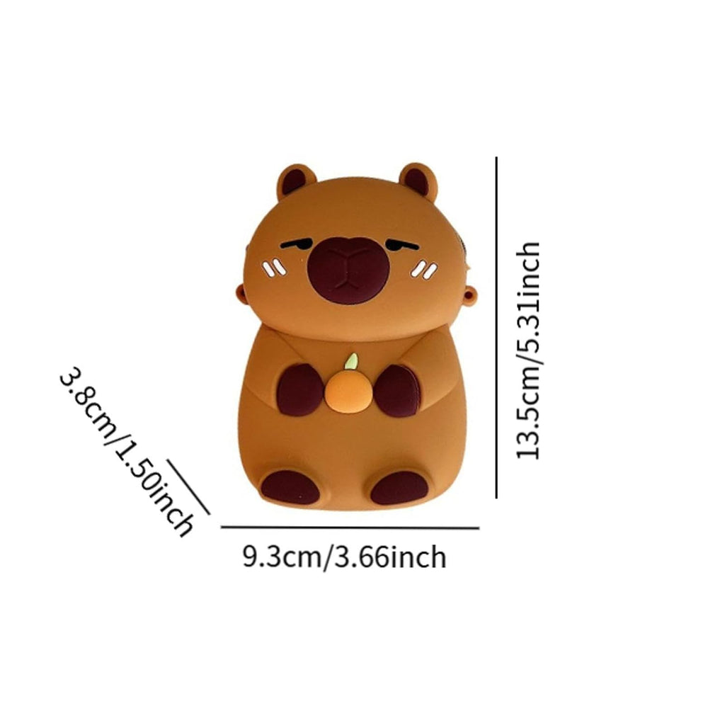 Shoulder Bag for Kids Capybara Wallet Travel Bag Zipper Silicone Bag Dark Brown
