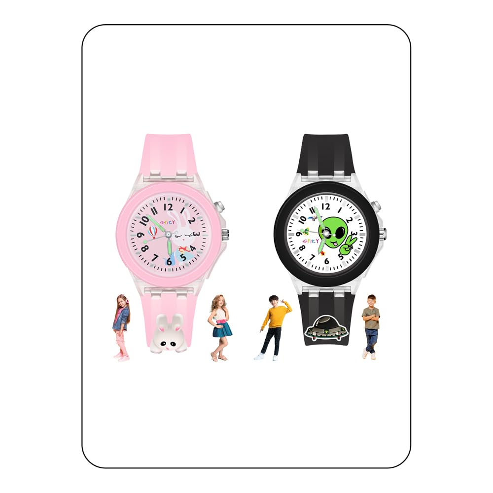 SPIKY Analog Watch for Kids | 3D Cartoon | 7 Multicolor LED Luminous Lights with Silicone Strap | Unisex Best Birthday Gift | Analogue Wrist Watches for Boys & Girls | Age 3-10 yrs