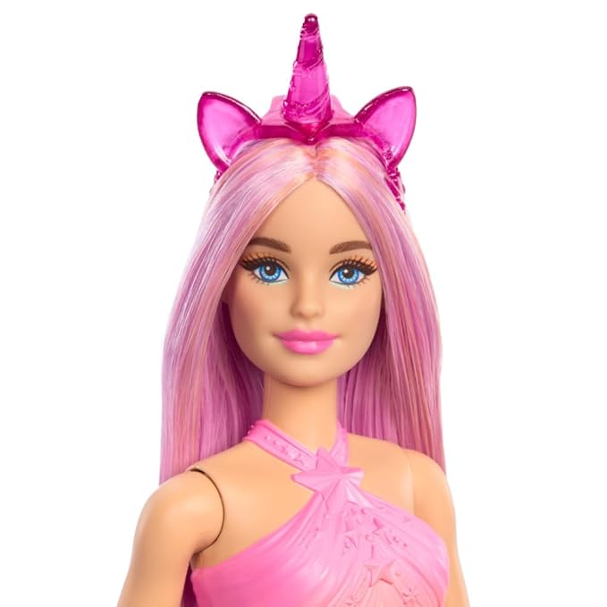 Barbie Unicorn Doll with Pink Fantasy Hair, Colorful Outfit & Unicorn-Themed Accessories