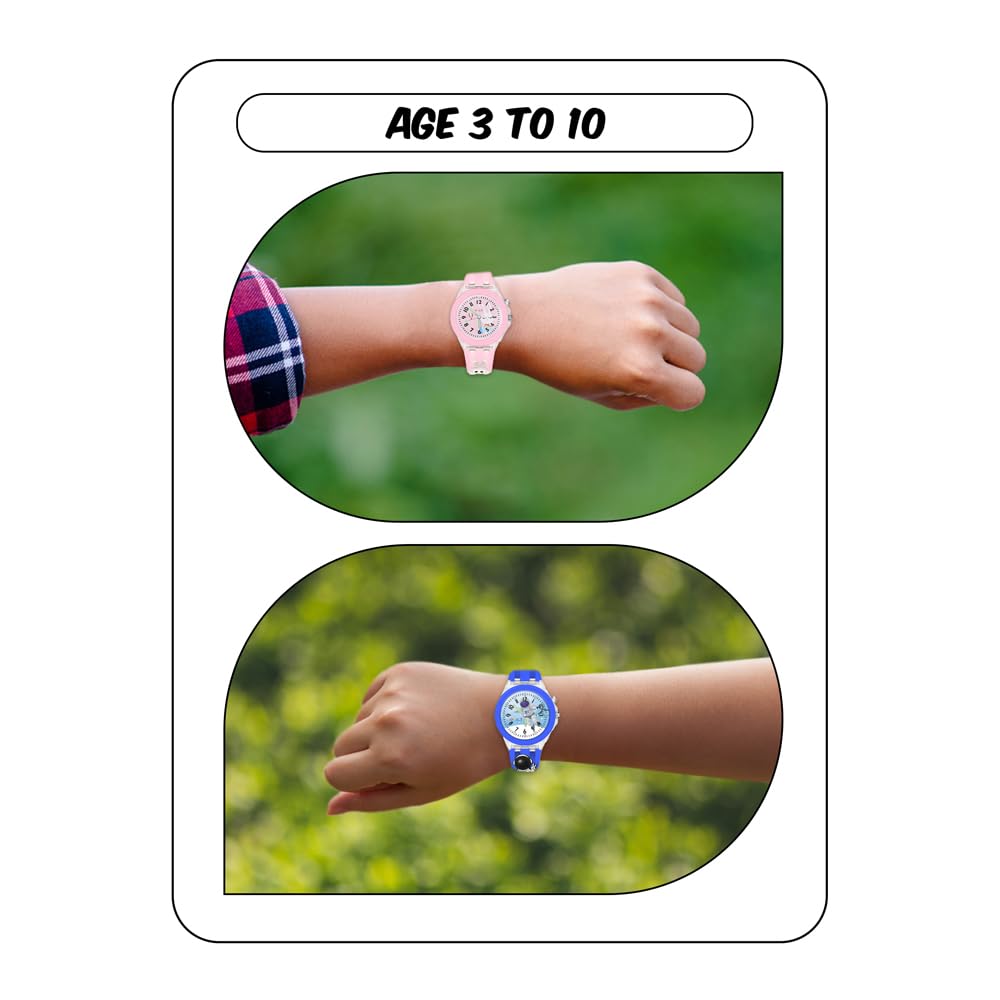 SPIKY Analog Watch for Kids | 3D Cartoon | 7 Multicolor LED Luminous Lights with Silicone Strap | Unisex Best Birthday Gift | Analogue Wrist Watches for Boys & Girls | Age 3-10 yrs