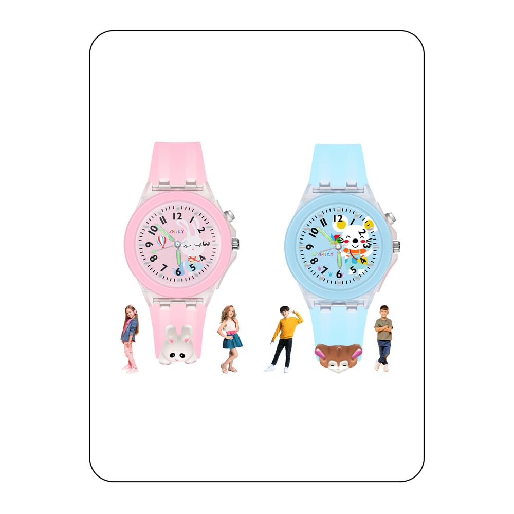 SPIKY Analog Watch for Kids | 3D Cartoon | 7 Multicolor LED Luminous Lights with Silicone Strap | Unisex Best Birthday Gift | Analogue Wrist Watches for Boys & Girls | Age 3-10 yrs