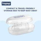 Hopop Silicone Baby Finger Toothbrush with Case | Great for Massaging & Cleaning Gums | BPA-Free Soft Finger Manual Toothbrush For Kids & New Born Baby | Oral Care For 0+ Months | Pack of 2