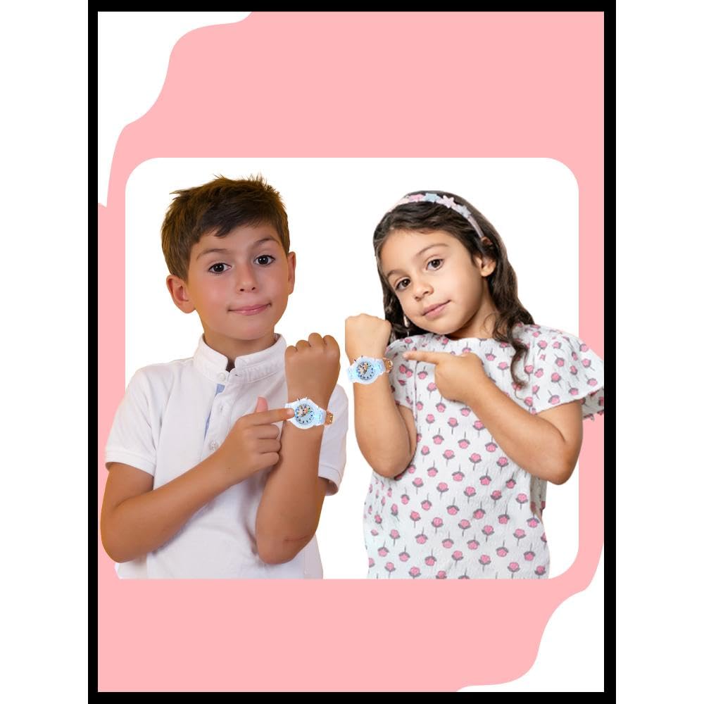 SPIKY Analog Watch for Kids | 3D Cartoon | 7 Multicolor LED Luminous Lights with Silicone Strap | Unisex Best Birthday Gift | Analogue Wrist Watches for Boys & Girls | Age 3-10 yrs