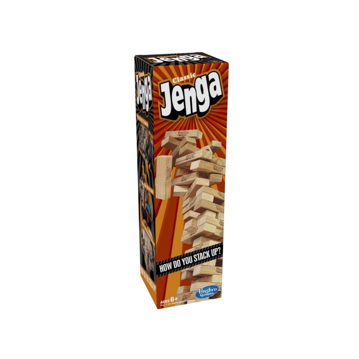 Hasbro Gaming Original Jenga Stacking Tower Game, Fun for Kids & Families, Birthday Gift Toys for Kids Ages 6+, for 1 or More Players