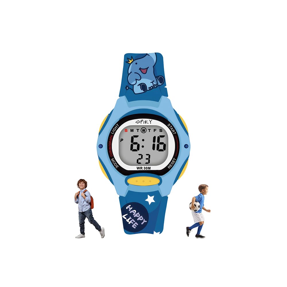 SPIKY Digital Sports Watch for Kids | Multifunctional, Luminous Display, Alarm & Day Function | Water Resistant & Silicone Strap | Best Birthday Gift Wrist Watches for Girls & Boys | Age 2-14 yrs
