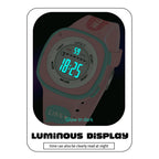 SPIKY Digital Sports Watch for Kids | Multifunctional, Luminous Display, Alarm | Water Resistant & Printed Silicone Strap | Best Birthday Gift Wrist Watches for Girls & Boys | Age 2-14 yrs