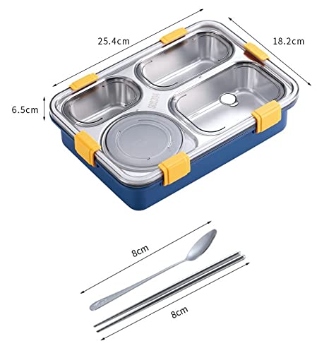 Bento 4 Compartment Insulated Lunch Box Stainless Steel Tiffin Box (Jumbo Size) ( 850ml )
