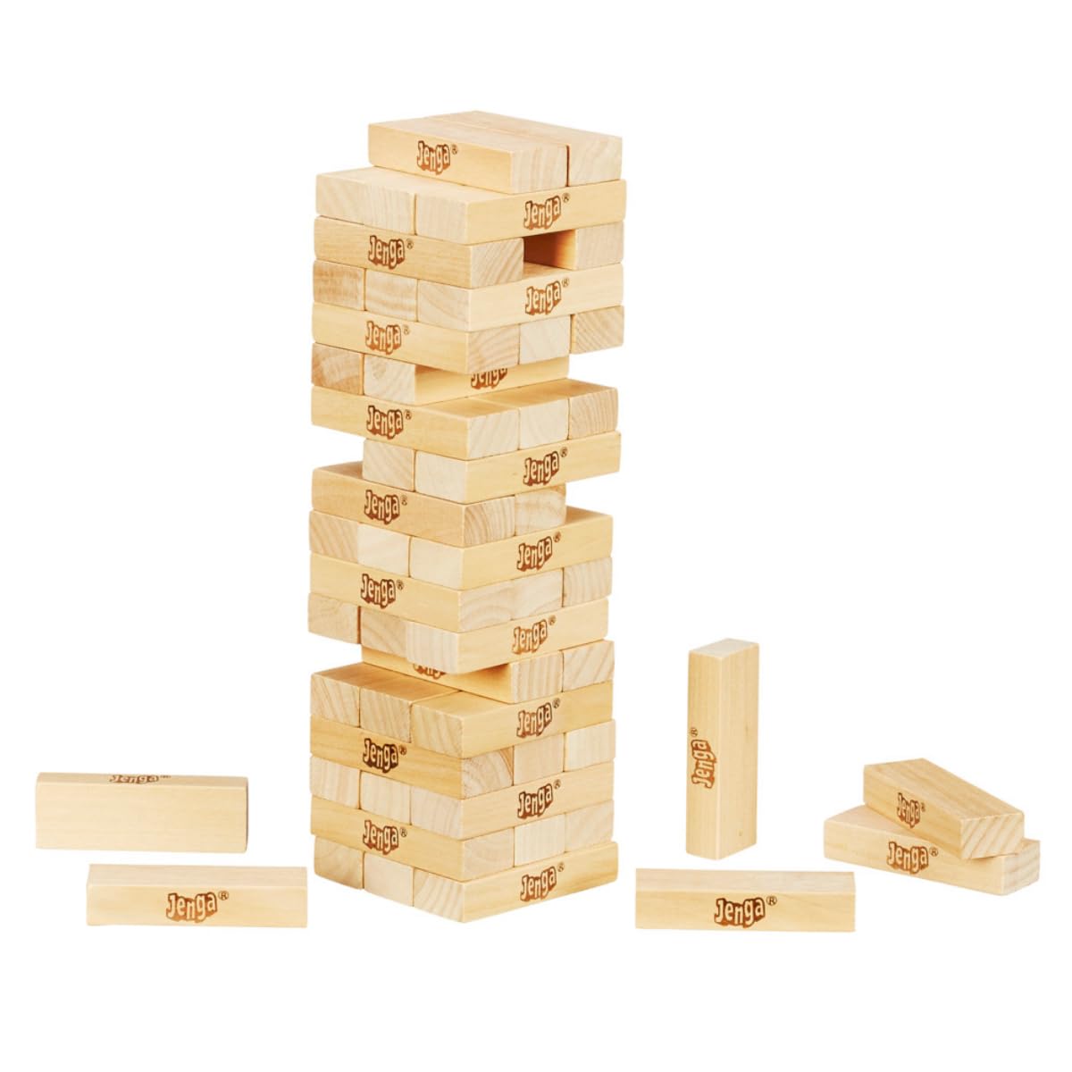 Hasbro Gaming Original Jenga Stacking Tower Game, Fun for Kids & Families, Birthday Gift Toys for Kids Ages 6+, for 1 or More Players