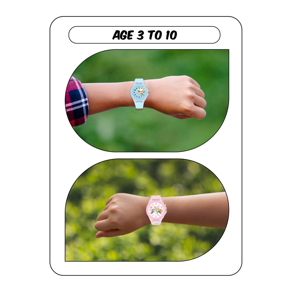 SPIKY Analog Watch for Kids | 3D Cartoon | 7 Multicolor LED Luminous Lights with Silicone Strap | Unisex Best Birthday Gift | Analogue Wrist Watches for Boys & Girls | Age 3-10 yrs