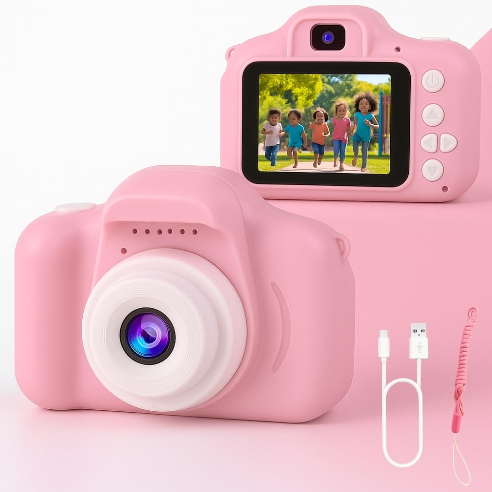 Toy Imagine Kids Digital Camera | 1080p Video & 3.0MP Photos | 2-Inch Screen, USB Rechargeable & Portable | Fun Mini Toy Camera for Boys & Girls Age 3–10 | Educational Birthday Gift(Pink)