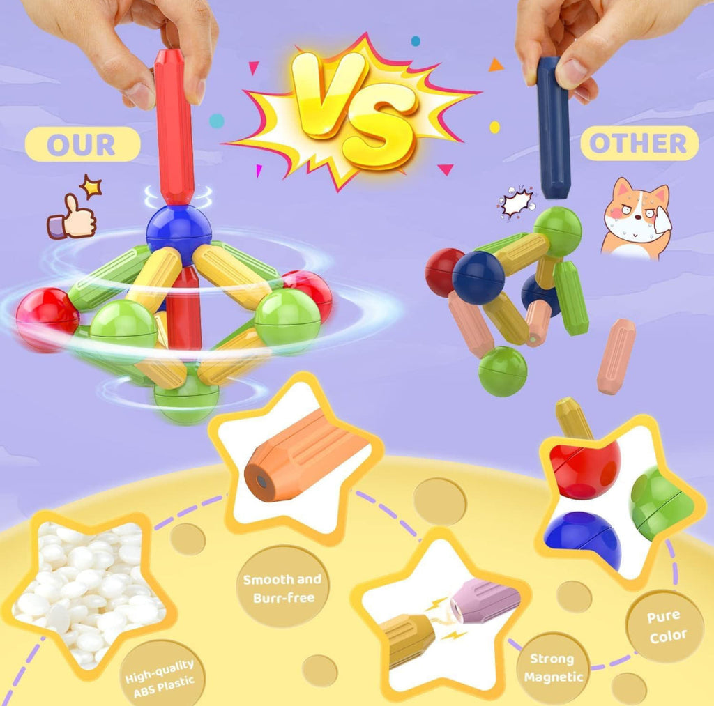 100pcs Magnetic Sticks and Balls Set - STEM - Educational