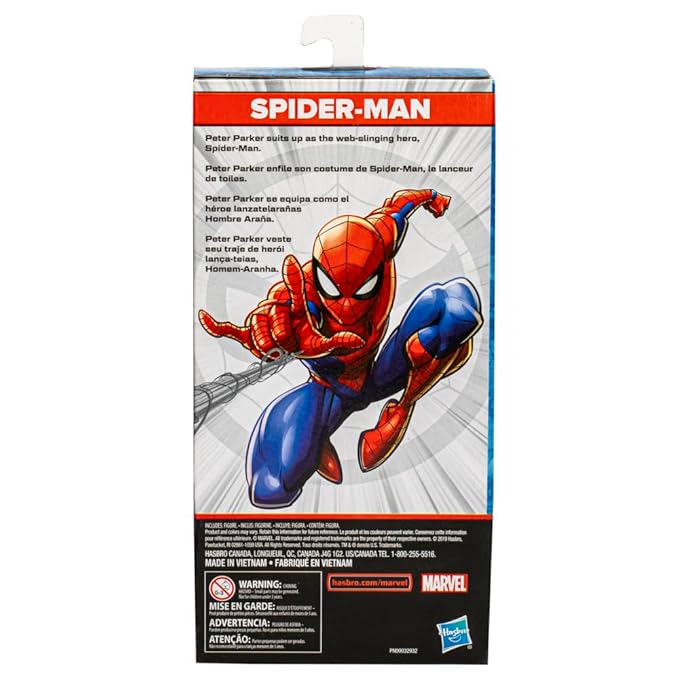 Marvel Spiderman Action Figure (9.5 Inches, Multicolor), Toys for Kids Ages 4 and Up (E6358AS00)
