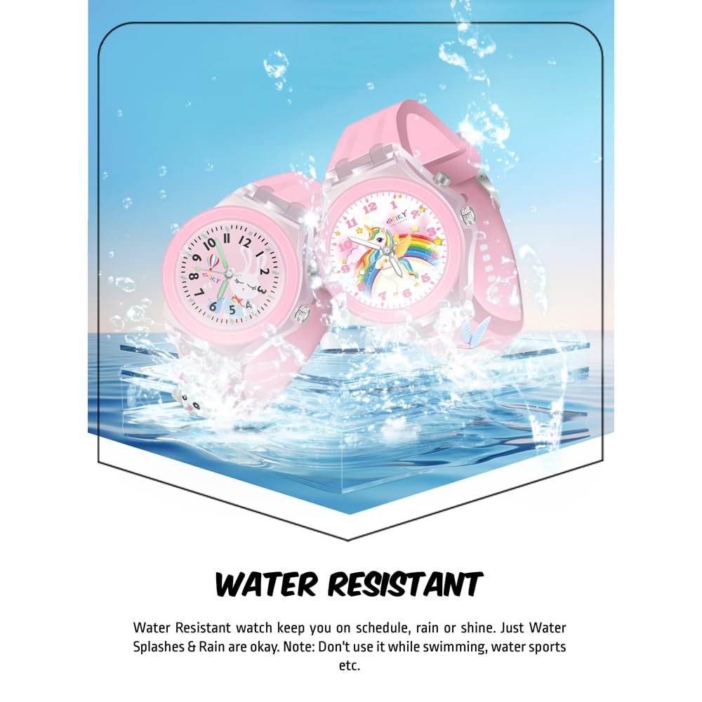 SPIKY Analog Watch for Kids | 3D Cartoon | 7 Multicolor LED Luminous Lights with Silicone Strap | Unisex Best Birthday Gift | Analogue Wrist Watches for Boys & Girls | Age 3-10 yrs