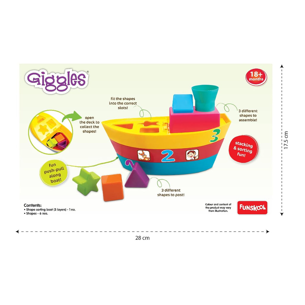 Giggles Funskool Stack N Nest, Nesting & Stackable Toy Blocks for Kids, Encourages Learning & Development, Fun Activity for Babies, Gift Set for Kid, Age 6+ Months