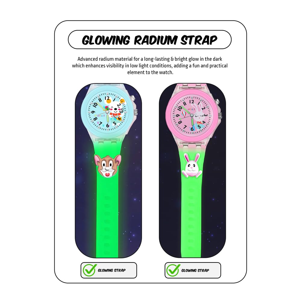 SPIKY Analog Watch for Kids | 3D Cartoon | 7 Multicolor LED Luminous Lights with Silicone Strap | Unisex Best Birthday Gift | Analogue Wrist Watches for Boys & Girls | Age 3-10 yrs