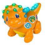 Winfun Adventure Walk Dino, Battery Operated Walking Dinosaur Toy with Learning & Music Modes, Fun Interactive Toys for Kids, Orange/Yellow