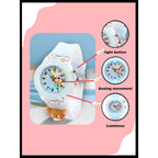 SPIKY Analog Watch for Kids | 3D Cartoon | 7 Multicolor LED Luminous Lights with Silicone Strap | Unisex Best Birthday Gift | Analogue Wrist Watches for Boys & Girls | Age 3-10 yrs