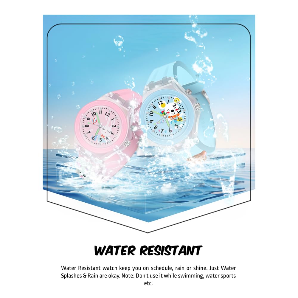 SPIKY Analog Watch for Kids | 3D Cartoon | 7 Multicolor LED Luminous Lights with Silicone Strap | Unisex Best Birthday Gift | Analogue Wrist Watches for Boys & Girls | Age 3-10 yrs