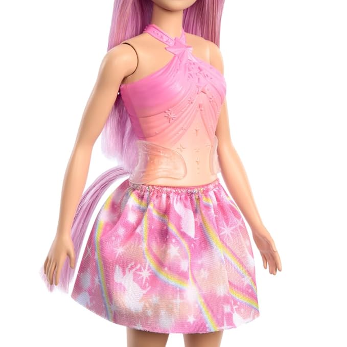Barbie Unicorn Doll with Pink Fantasy Hair, Colorful Outfit & Unicorn-Themed Accessories