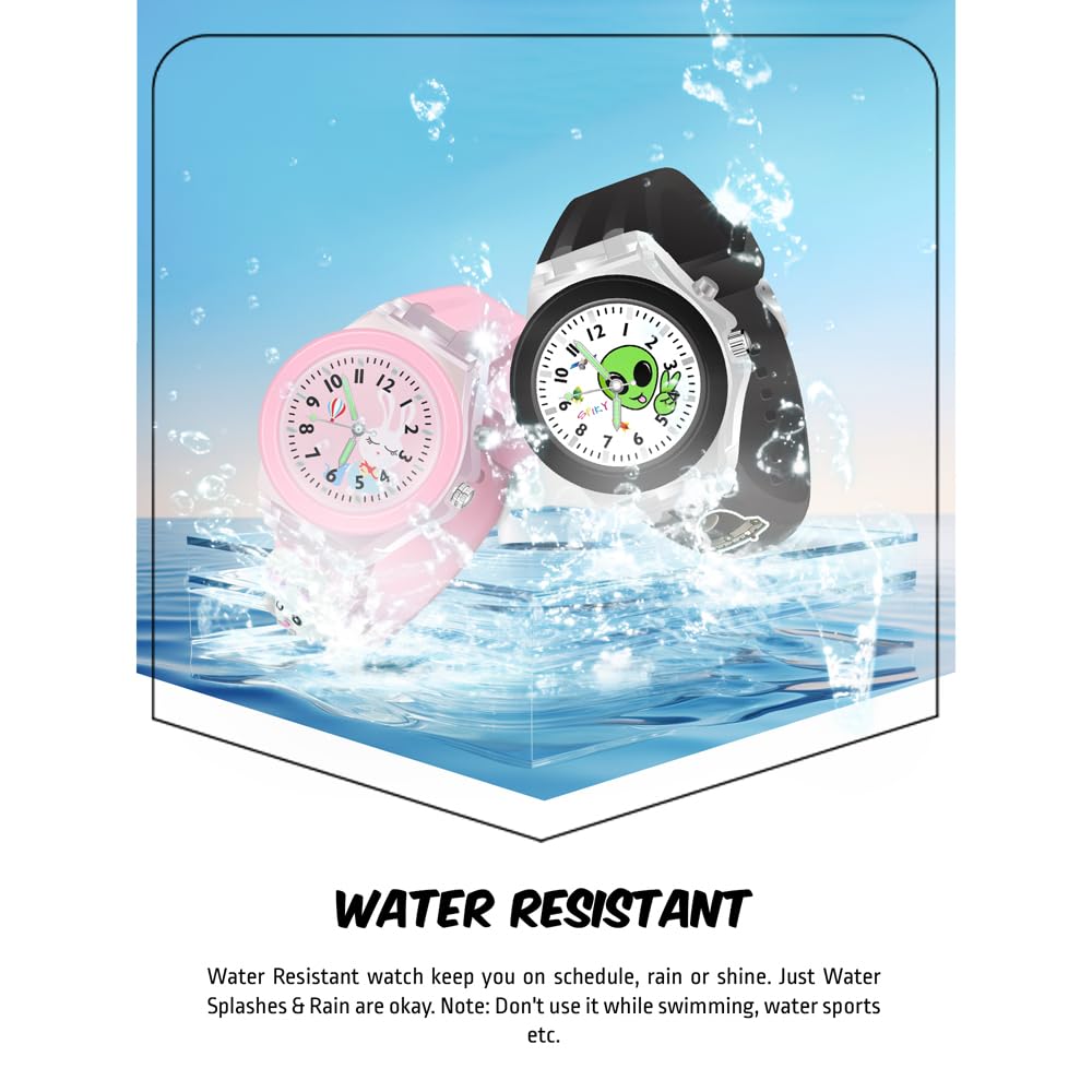 SPIKY Analog Watch for Kids | 3D Cartoon | 7 Multicolor LED Luminous Lights with Silicone Strap | Unisex Best Birthday Gift | Analogue Wrist Watches for Boys & Girls | Age 3-10 yrs