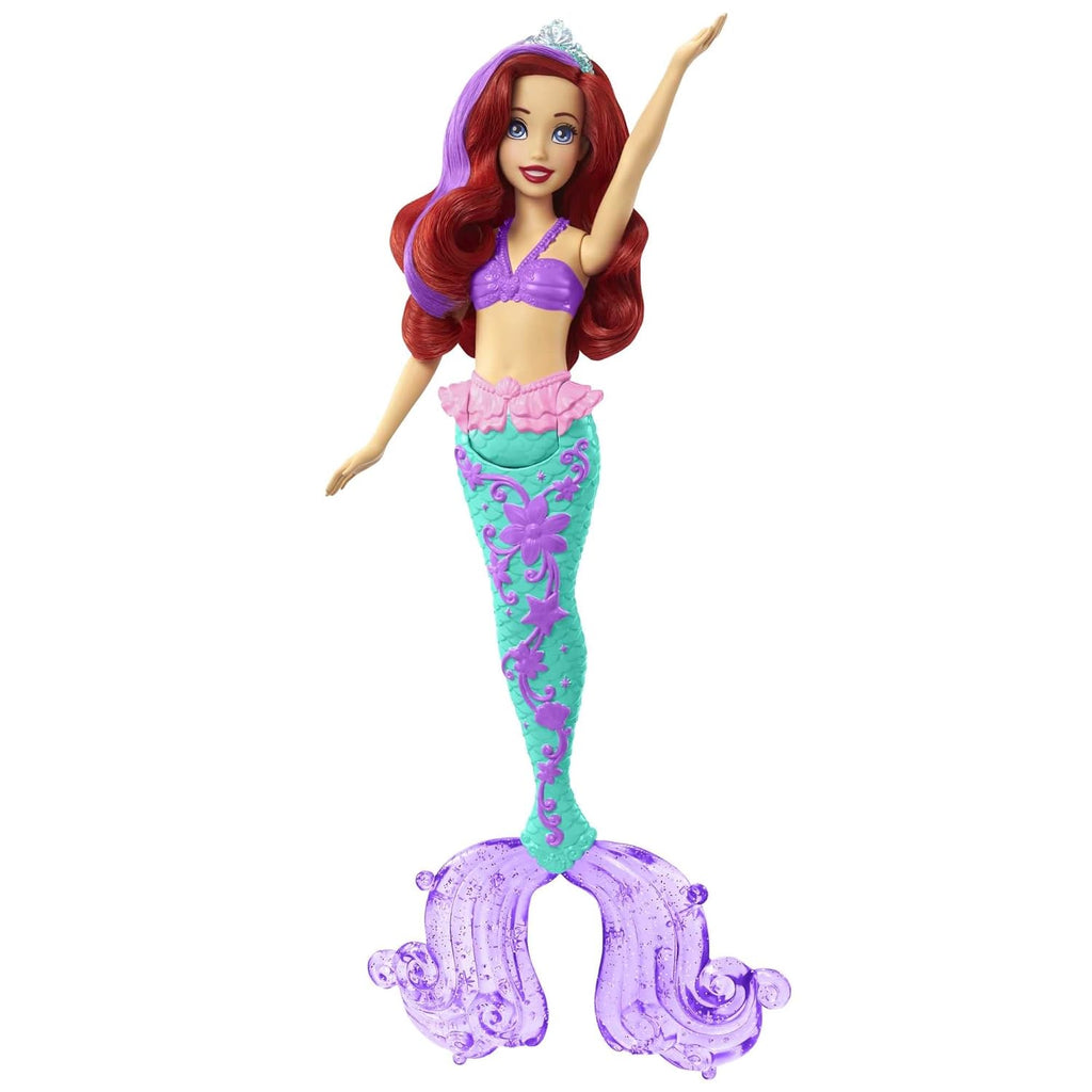 Disney Princess Toys, Ariel Mermaid Doll with Color-Change Hair and Tail, Color Splash Water Toy Inspired by The Movie