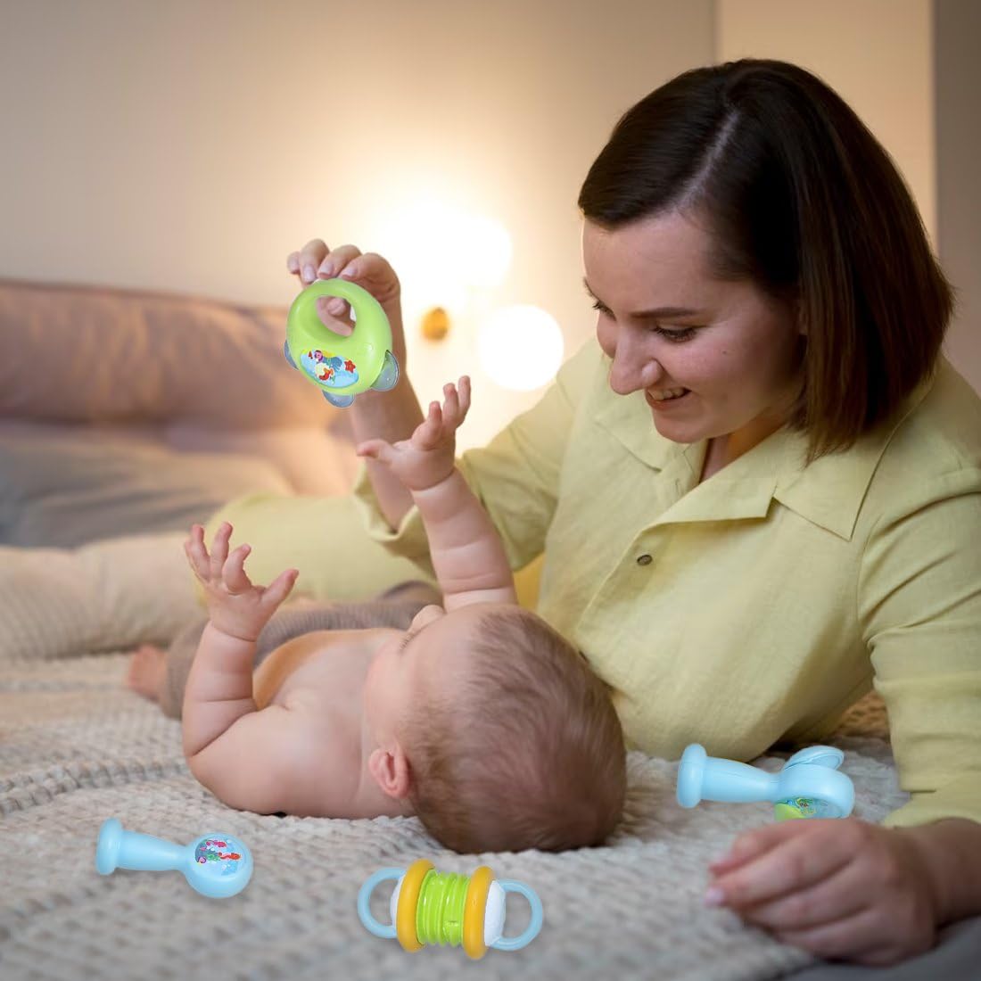 TOY-STATION ABC Music Rattle Teether | Musical Toy Set with Colorful Instruments, Fun Sounds, Rhythm Development | Fun and Creative Music Playset for Boys and Girls | Safe and Durable