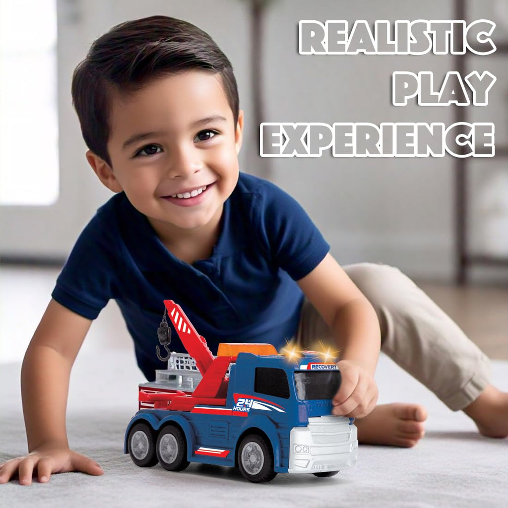 Dickie Tow Truck Car Toy for Kids Construction Site Vehicle Playset Realistic Design with Sound & Lights Mechanic Themed Interactive Role Play Toys