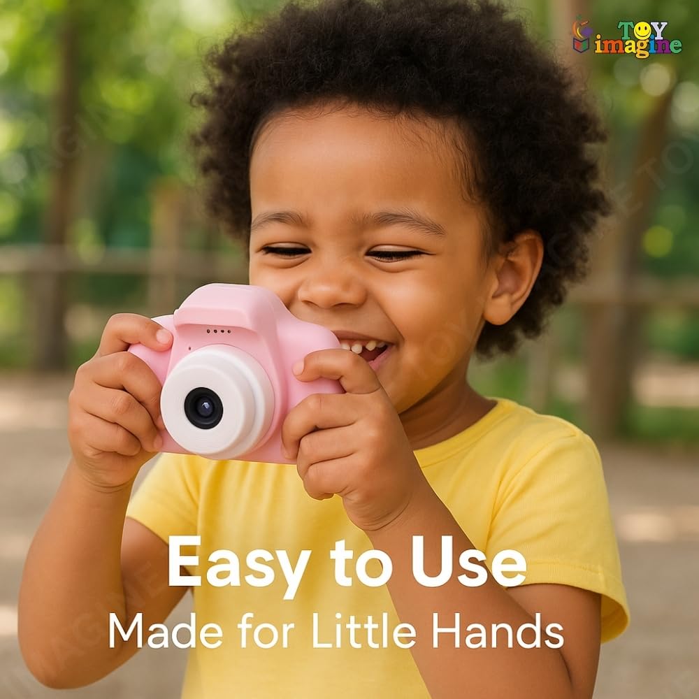 Toy Imagine Kids Digital Camera | 1080p Video & 3.0MP Photos | 2-Inch Screen, USB Rechargeable & Portable | Fun Mini Toy Camera for Boys & Girls Age 3–10 | Educational Birthday Gift(Pink)