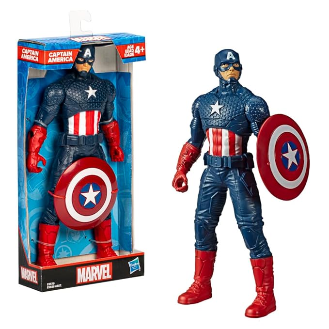 MARVEL Avengers Captain America 9.5-inch Scale Action Figure Toy, Comics-Inspired Design, for Ages 4 and Up