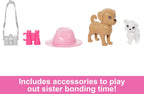 Barbie Doll, Blonde, and Playset with 3 Puppies, Bathtub and Accessories, Gift for 3 to 7 Year Olds
