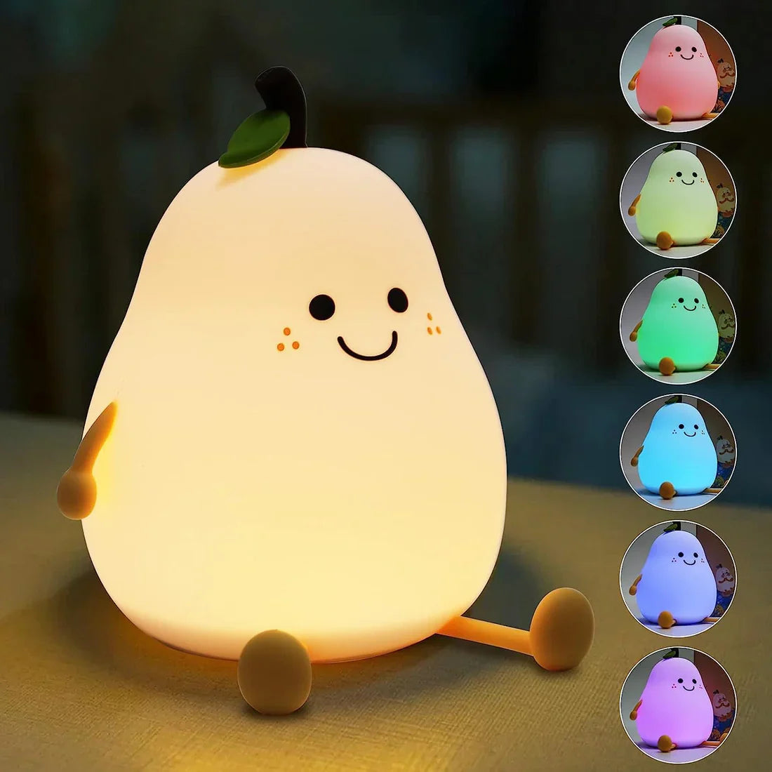 Pear 3D Silicon Colour - Changing Usb Chargeable Lamp