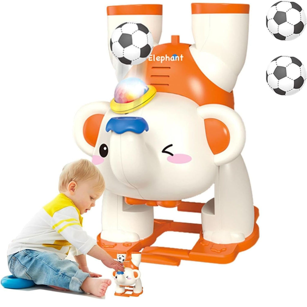 Crackles Light and Sound Musical Upside Down Elephant Toy with Levitating Blowing Floating Ball Crawling Toys for Kids, Electric Walking Toys for 3+ Years -Multi Color
