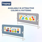 Hopop Baby Bed Rail Guard for Baby Safety | Bed Railing for Safety | Foldable Single Bed Side Protector for Falling | Adjustable Height | Bed Rails |183cm x 69 cm | Blue