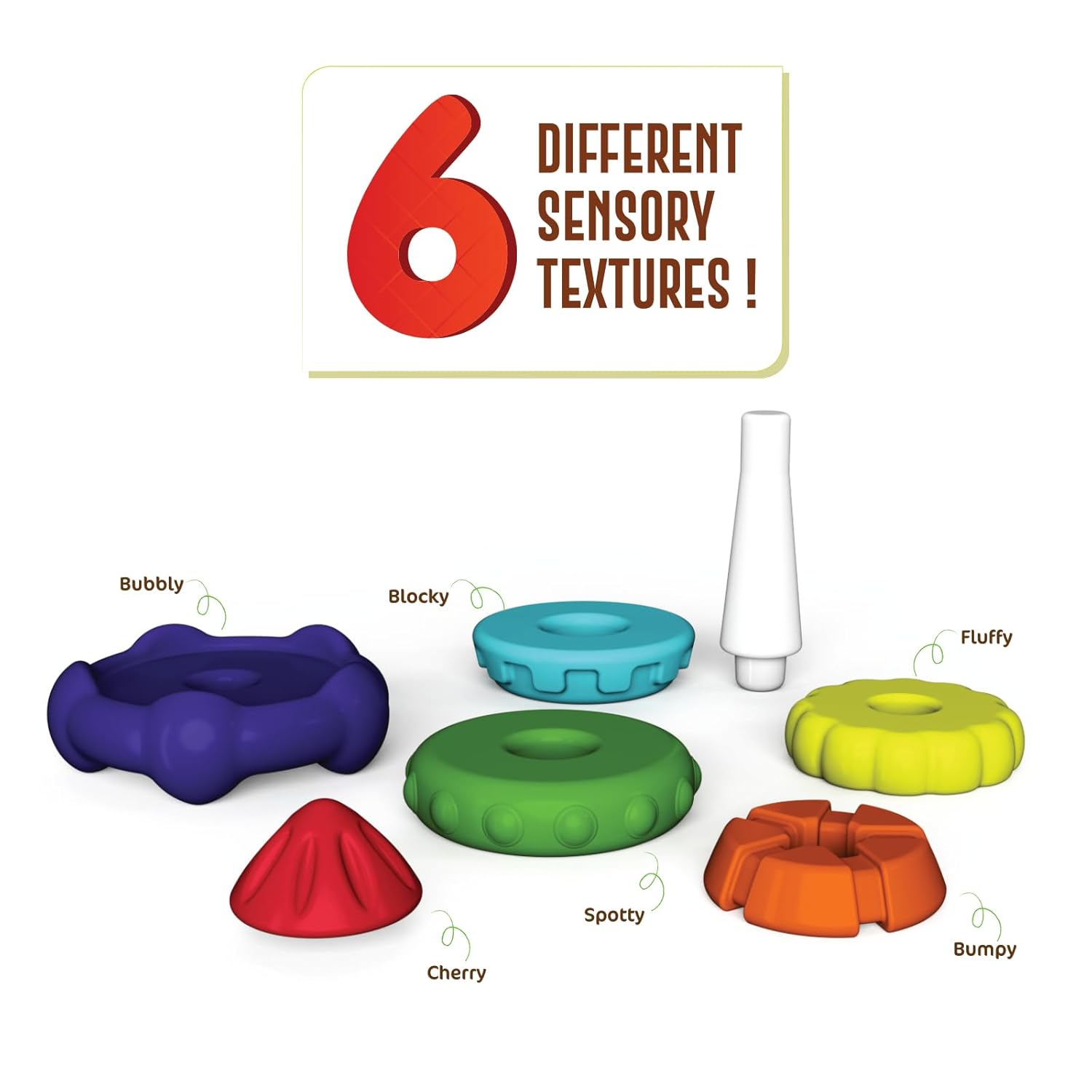 Giggles Funskool Stack A Rocket, Nesting & Stackable Textured Toy for Kids, Encourages Learning & Development, Fun Activity for Babies, Gift Set for Kid, Age 6+ Months