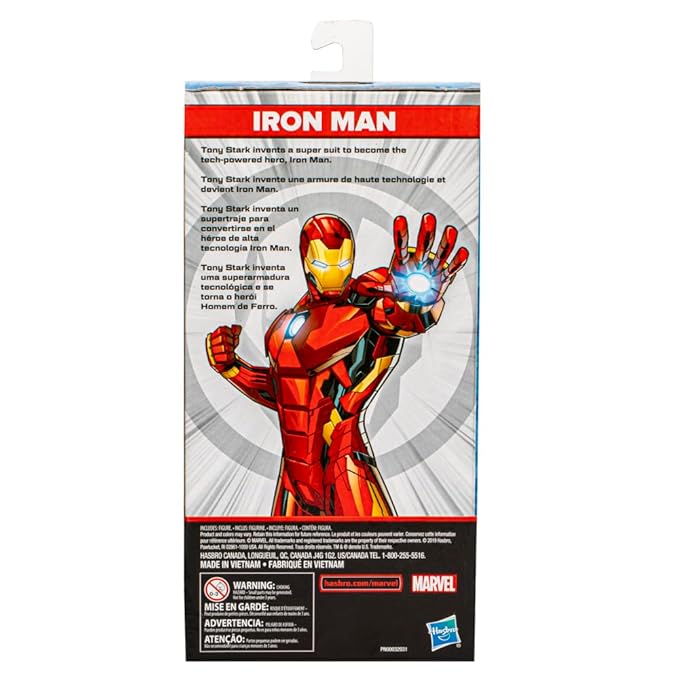 Marvel Mighty Hero Series Iron Man Action Figure, 9.5-Inch Poseable Super Hero Toy for Kids 4 and Up