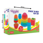 Giggles Funskool Stack N Nest, Nesting & Stackable Toy Blocks for Kids, Encourages Learning & Development, Fun Activity for Babies, Gift Set for Kid, Age 6+ Months