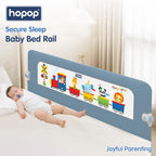 Hopop Baby Bed Rail Guard for Baby Safety | Bed Railing for Safety | Foldable Single Bed Side Protector for Falling | Adjustable Height | Bed Rails |183cm x 69 cm | Blue